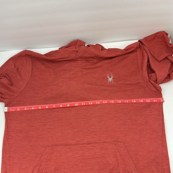 SPYDER ACTIVE MEN'S LARGE TSHIRT WITH HOODIE, RED COLOR - Picture 11 of 13